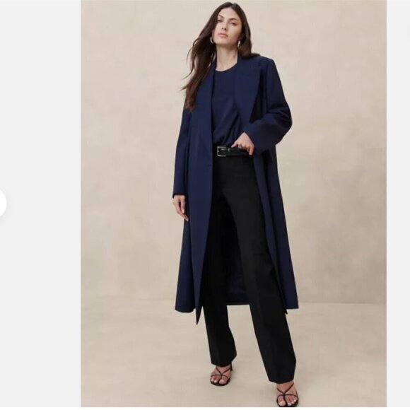 Banana Republic Siena Straight Black ITALIAN WOOL Pants Size 8 PETITE MSRP $150 - Picture 2 of 10